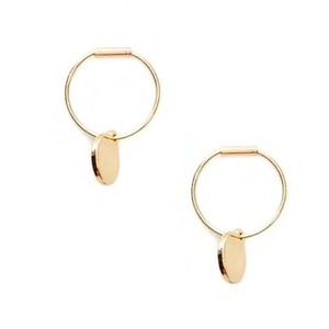 ✨ Dainty Gold Hoop Circle Charm Earrings ✨